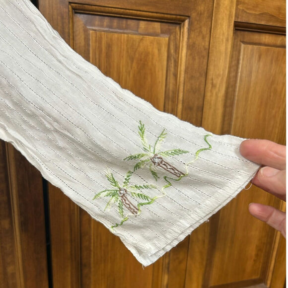 Blue Island Large Gauze Swim Cover, Blouse, with embroidered Palm Trees - Picture 6 of 8